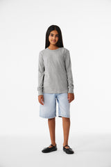 BELLA+CANVAS ®  Youth Heather CVC Long Sleeve Tee BC3501YCVC