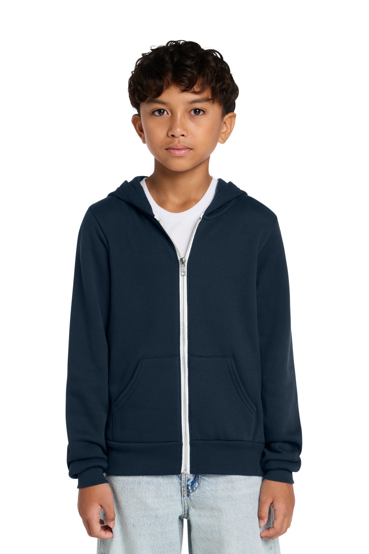 BELLA+CANVAS ®  Youth Sponge Fleece Full-Zip Hooded Sweatshirt BC3739Y