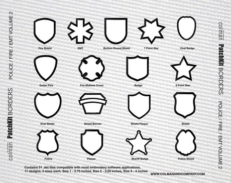 PatchKit Digitized Borders - EMT / Fire / Police Patches Collection Vol 2