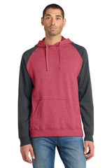 District ®  Young Mens Lightweight Fleece Raglan Hoodie.  DT196