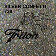 Silver Confetti TRITON Glitter 15" X 5Y Roll