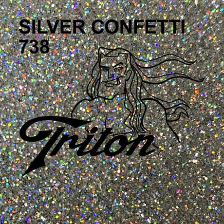 Silver Confetti TRITON Glitter 15" X 5Y Roll