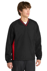 Sport-Tek ®  Tipped V-Neck Raglan Wind Shirt. JST62