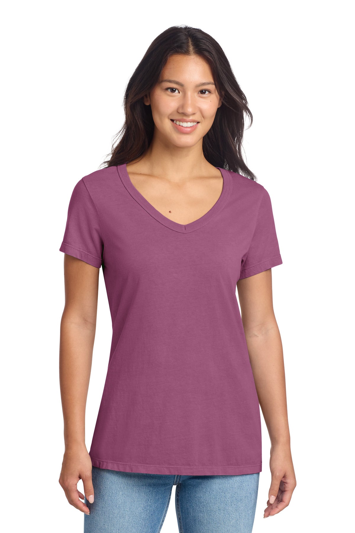 Port & Co ®  Women's Beach Wash ®  Garment-Dyed V-Neck Tee LPC099V