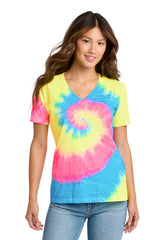 Port & Co ®  Women's Tie-Dye V-Neck Tee.  LPC147V