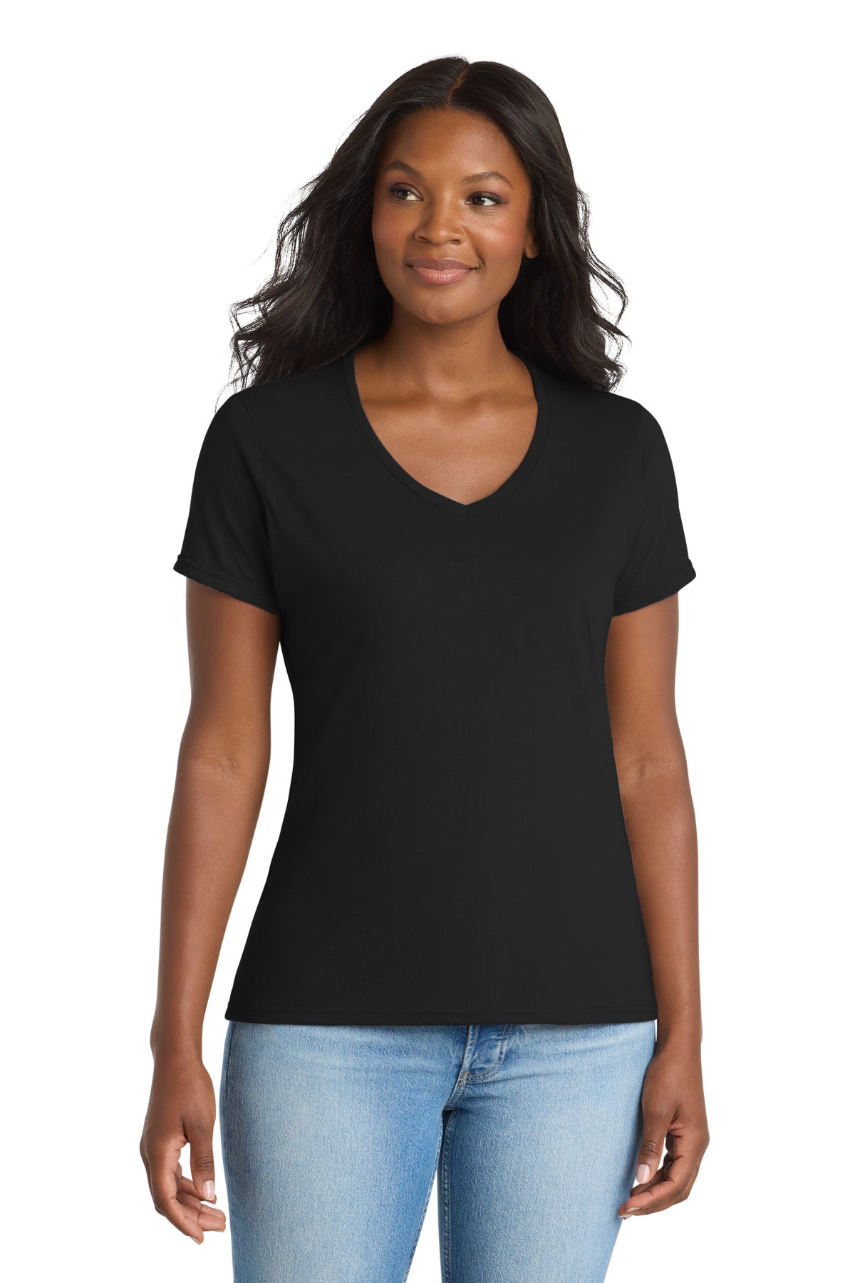 Port & Co ®  Women's Performance Blend V-Neck Tee. LPC381V