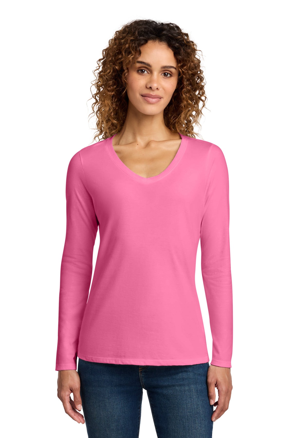 Port & Co ®  Women's Long Sleeve Fan Favorite V-Neck Tee. LPC450VLS