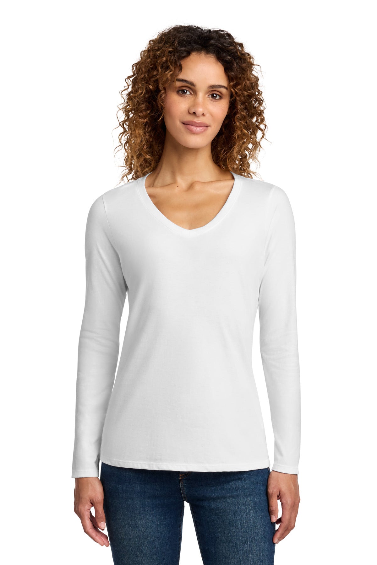 Port & Co ®  Women's Long Sleeve Fan Favorite V-Neck Tee. LPC450VLS