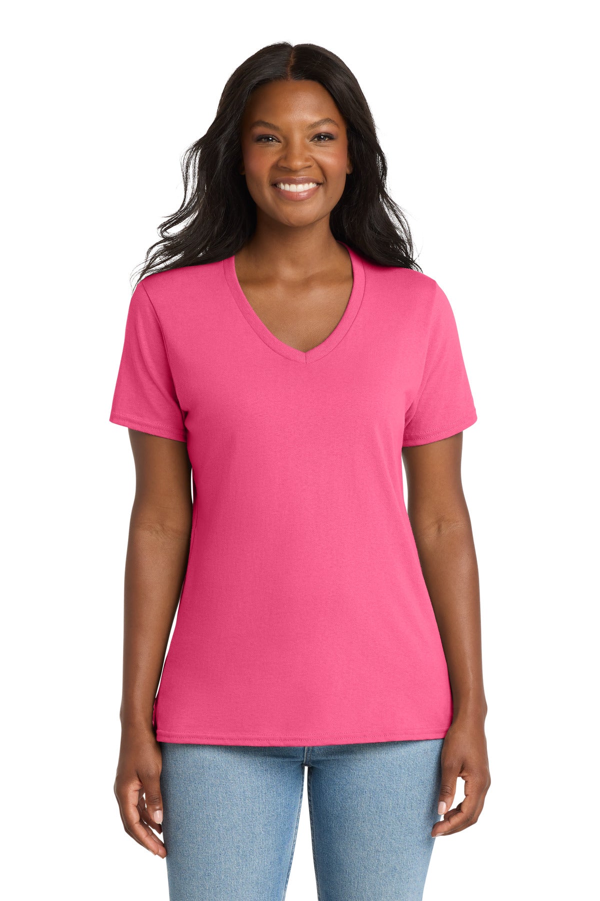 Port & Co ®  Women's Core Cotton V-Neck Tee. LPC54V