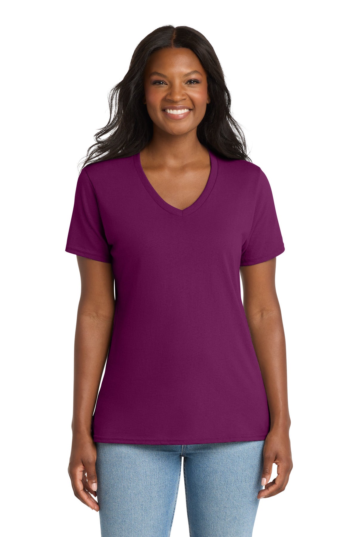 Port & Co ®  Women's Core Cotton V-Neck Tee. LPC54V