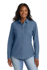 Port & Co ®  Women's Long Sleeve Value Denim Shirt.  LSP10