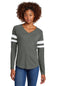 Sport-Tek ®  Women's Halftime Stripe Long Sleeve V-Neck Tee LST6043