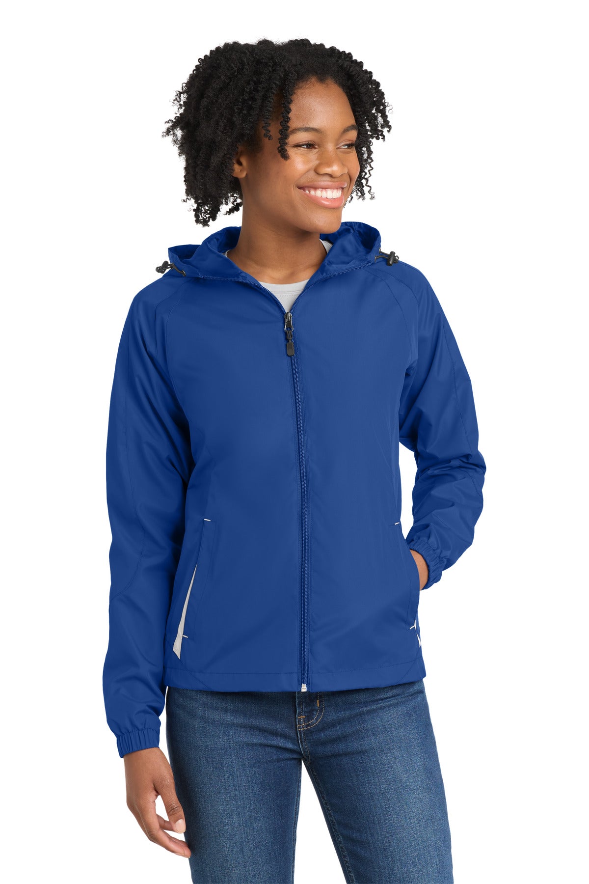 Sport-Tek ®  Women's Colorblock Hooded Raglan Jacket. LST76