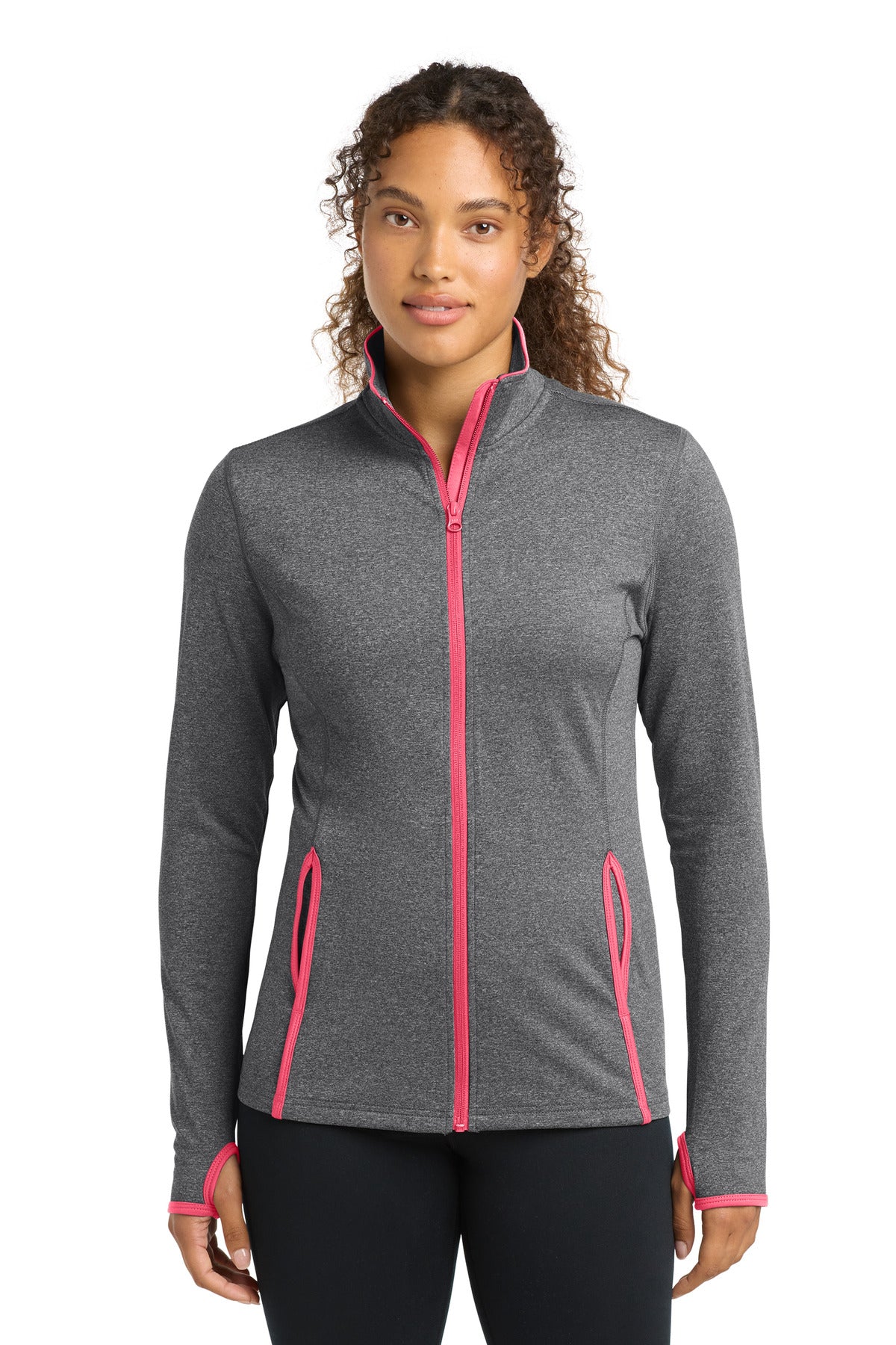 Sport-Tek ®  Women's Sport-Wick ®  Stretch Contrast Full-Zip Jacket.  LST853