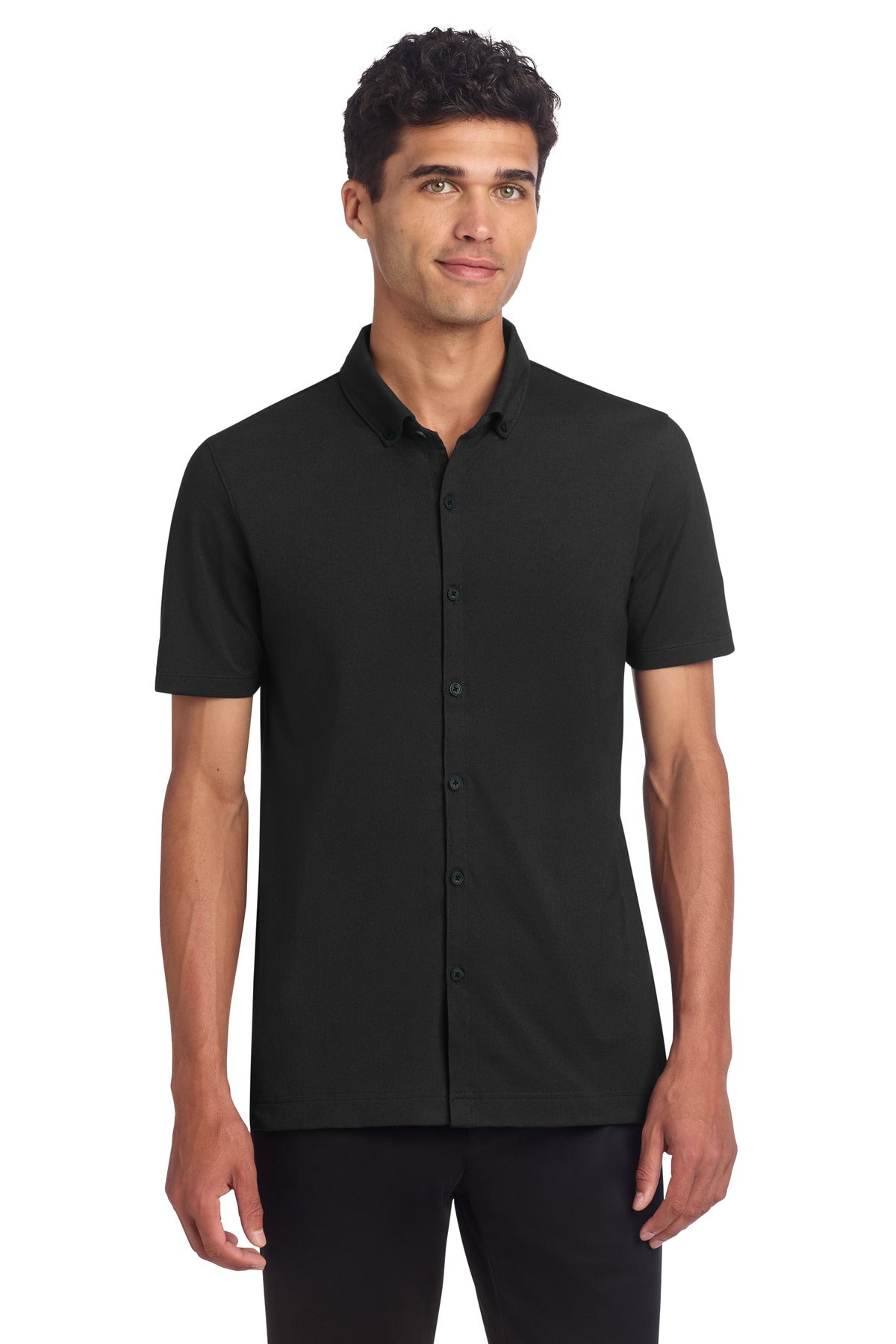 Mercer+Mettle ®  Stretch Pique Full-Button Polo MM1006