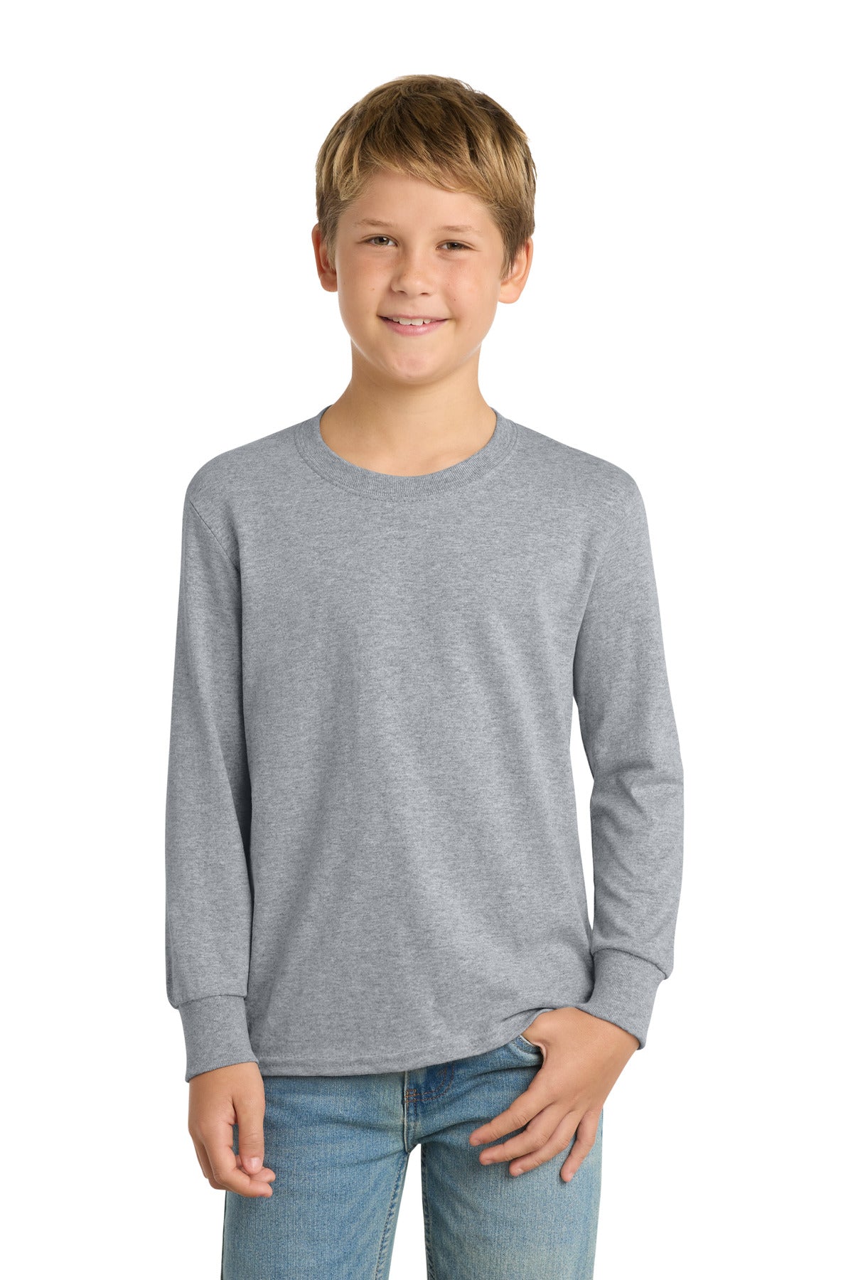 Port & Co ®  Youth Long Sleeve Core Cotton Tee. PC54YLS