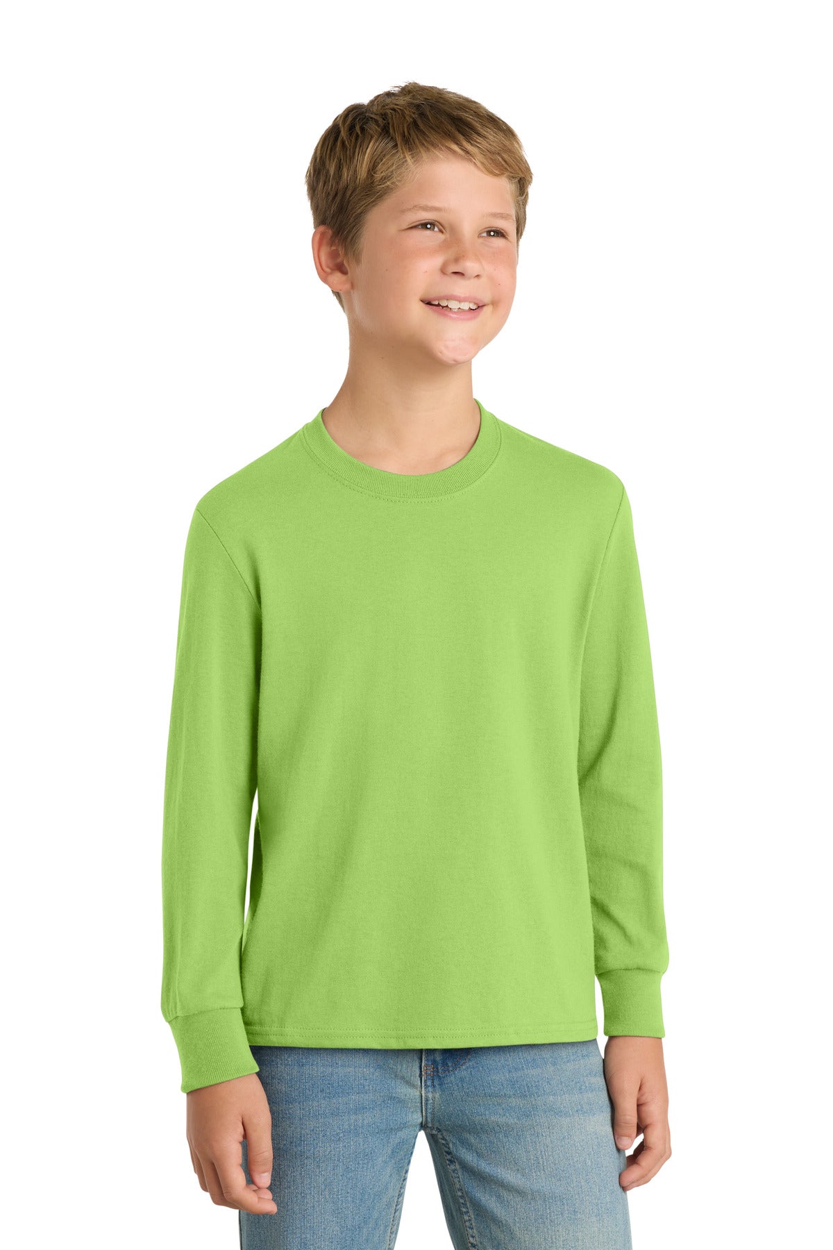 Port & Co ®  Youth Long Sleeve Core Cotton Tee. PC54YLS