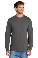 Port & Co ®  Tall Long Sleeve Essential Pocket Tee. PC61LSPT