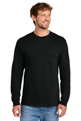 Port & Co ®  Tall Long Sleeve Essential Pocket Tee. PC61LSPT