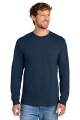 Port & Co ®  Tall Long Sleeve Essential Pocket Tee. PC61LSPT
