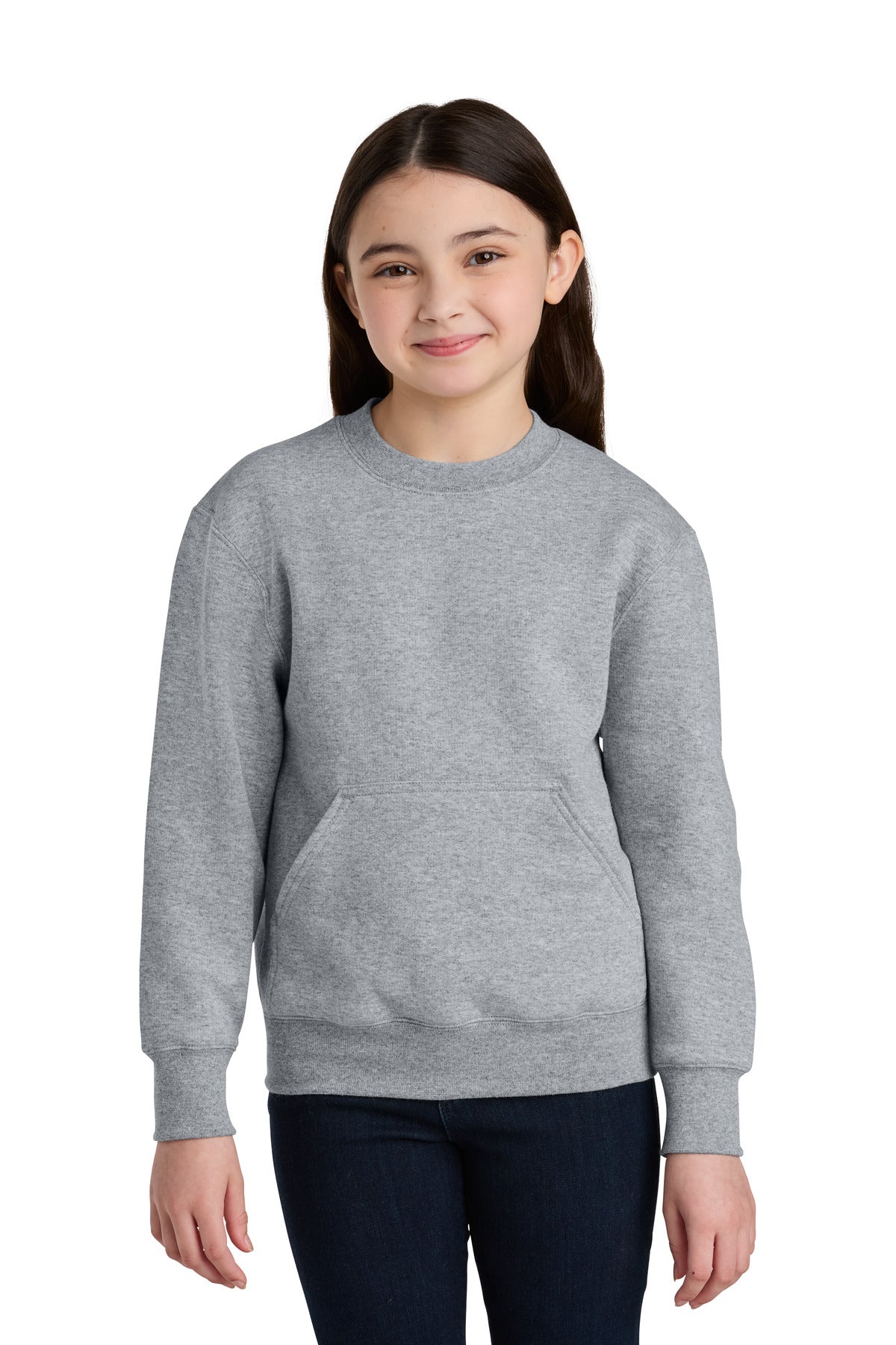 Port & Co ®  Youth Core Fleece Crewneck Pocket Sweatshirt PC78YPKT