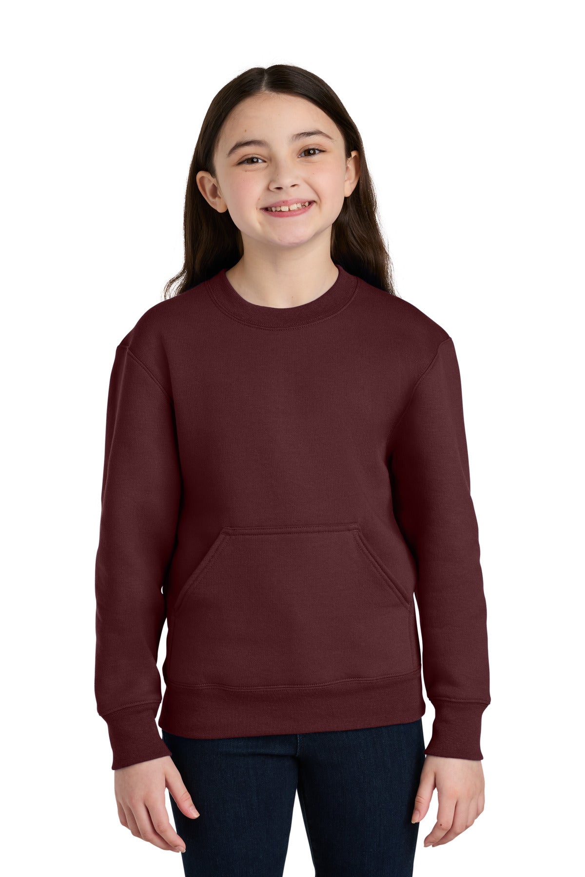 Port & Co ®  Youth Core Fleece Crewneck Pocket Sweatshirt PC78YPKT