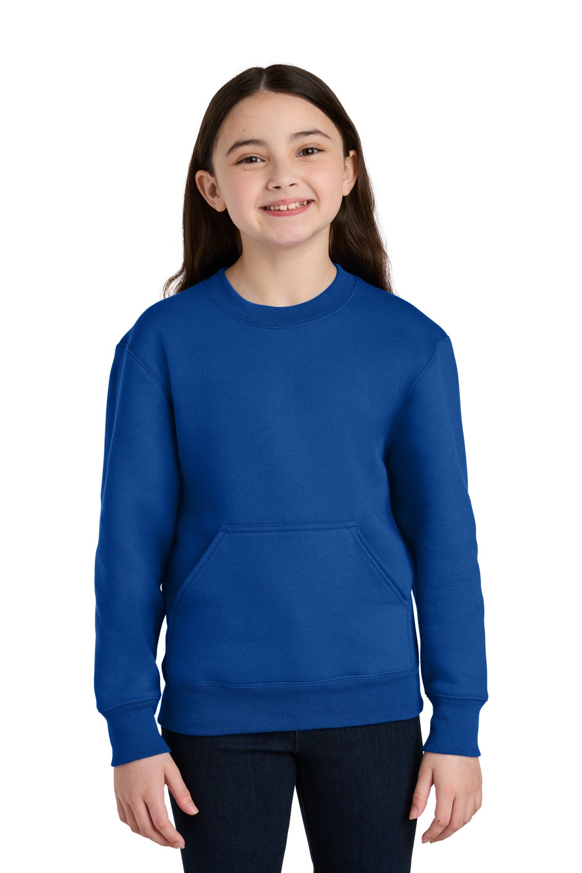 Port & Co ®  Youth Core Fleece Crewneck Pocket Sweatshirt PC78YPKT
