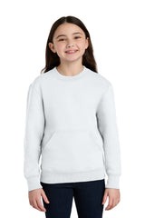 Port & Co ®  Youth Core Fleece Crewneck Pocket Sweatshirt PC78YPKT