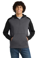 Sport-Tek ®   Tech Fleece Colorblock 1/4-Zip Hooded Sweatshirt. ST249
