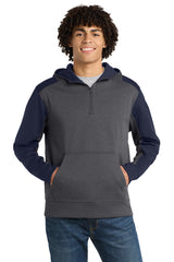Sport-Tek ®   Tech Fleece Colorblock 1/4-Zip Hooded Sweatshirt. ST249