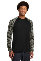 Sport-Tek ®  Drift Camo Colorblock Long Sleeve Tee ST376LS