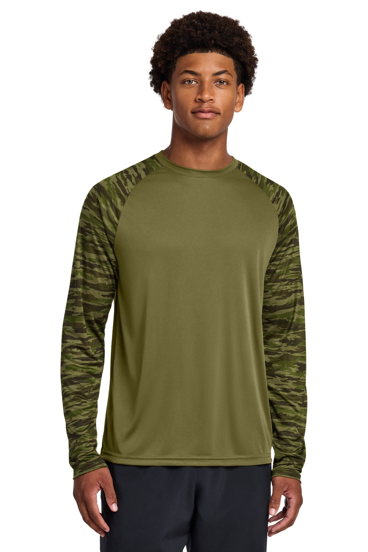 Sport-Tek ®  Drift Camo Colorblock Long Sleeve Tee ST376LS