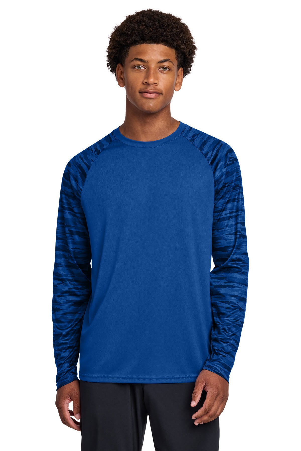 Sport-Tek ®  Drift Camo Colorblock Long Sleeve Tee ST376LS