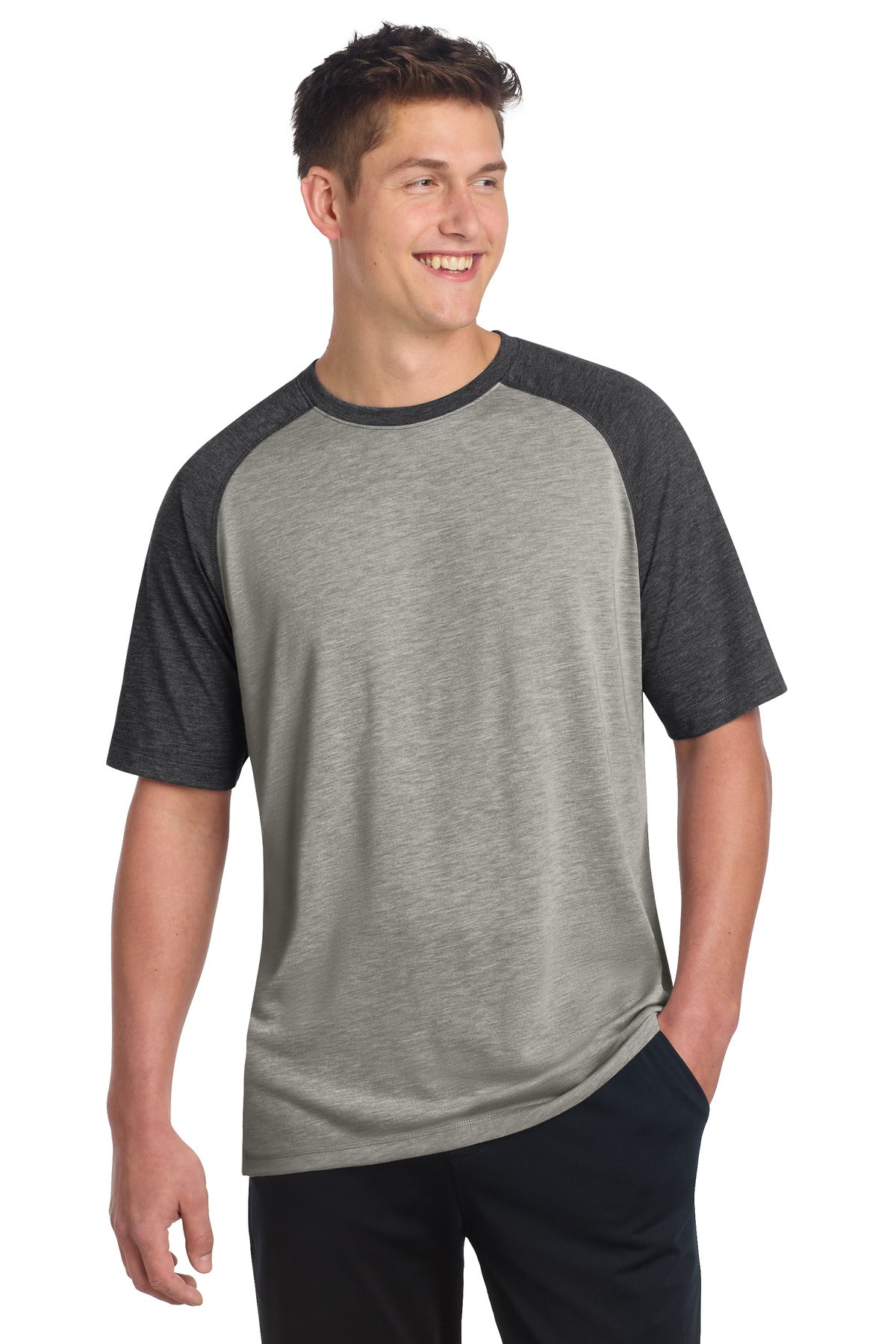 Sport-Tek  ®  PosiCharge  ®  Tri-Blend Wicking Raglan Tee. ST400