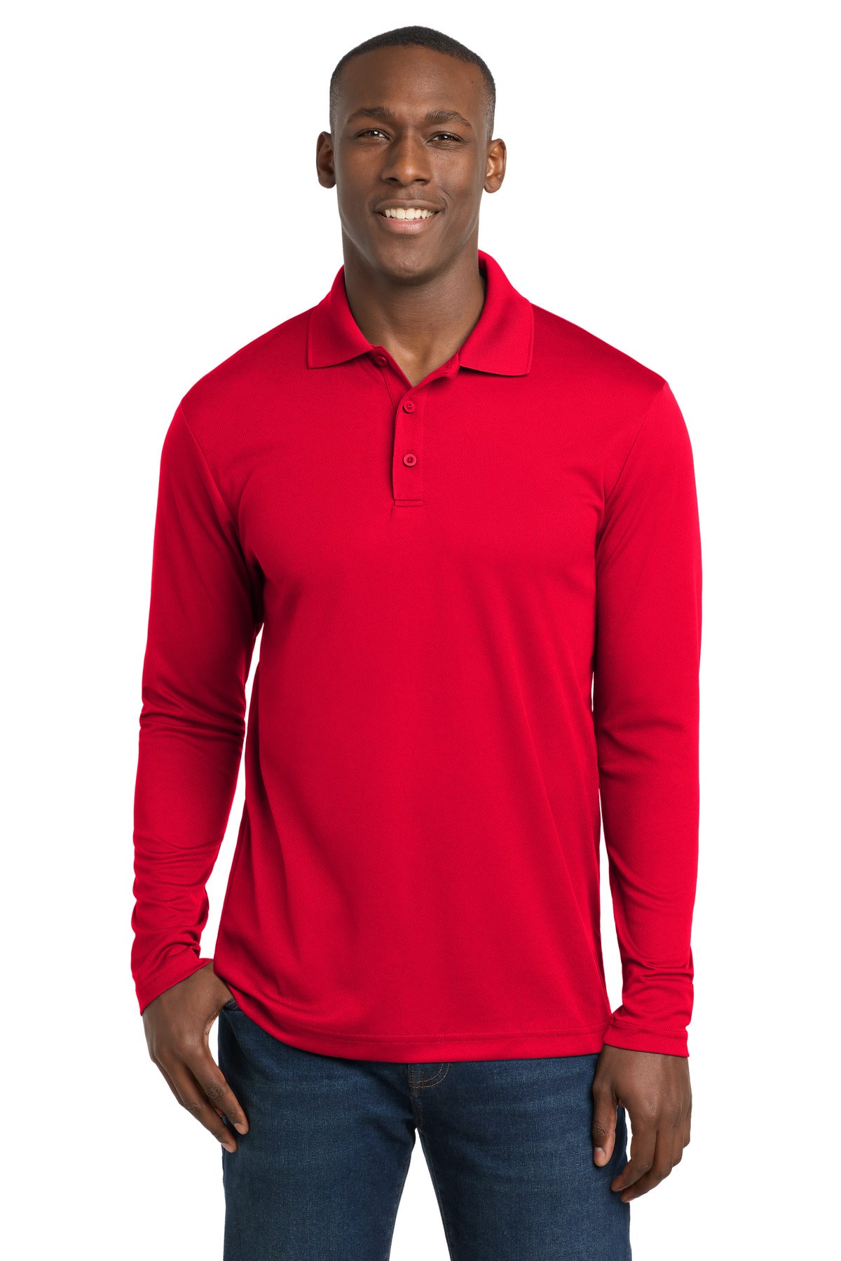 Sport-Tek  ®  PosiCharge  ®  RacerMesh  ®  Long Sleeve Polo. ST640LS