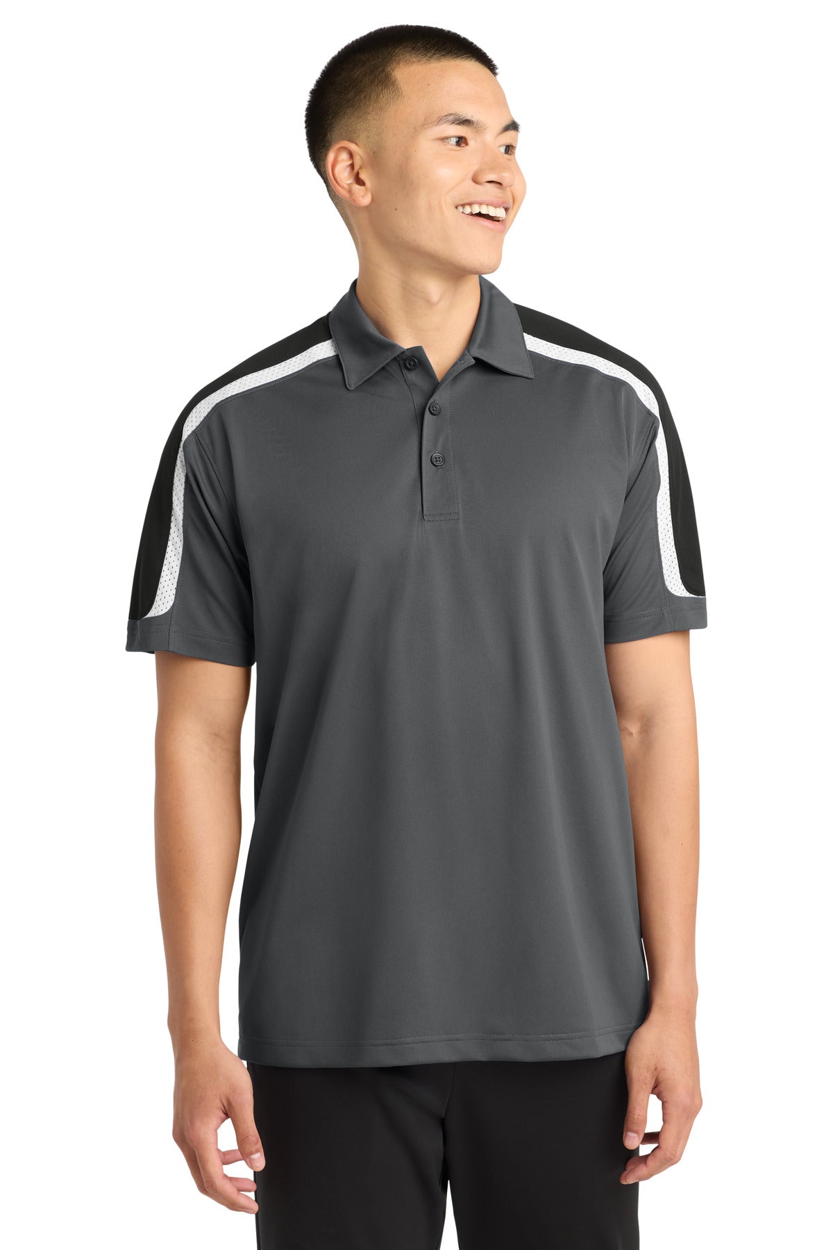 Sport-Tek ®  Tricolor Shoulder Micropique Sport-Wick ®  Polo. ST658