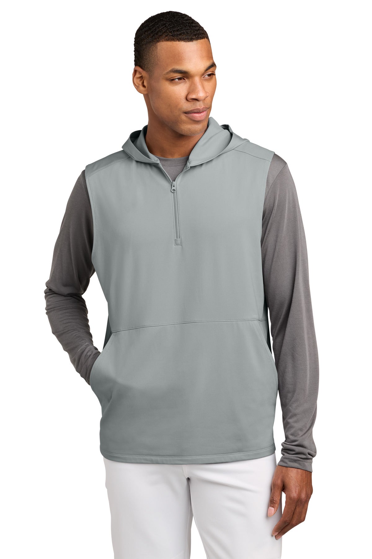 Sport-Tek ®  Sport-Wick ®  Stretch Sleeveless Hooded 1/4-Zip ST858