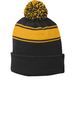 Sport-Tek ®  Stripe Pom Pom Beanie.  STC28