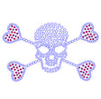Skull with hearts