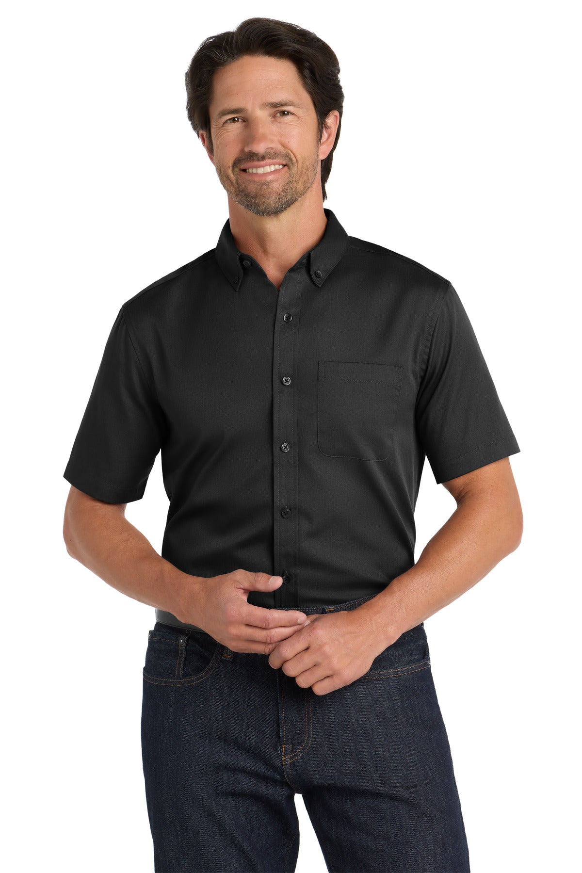 Port Authority ®  Short Sleeve SuperPro React ™  Twill Shirt. W809