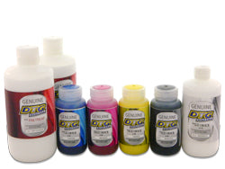 DTG V02 Inks: One 16oz White, One 8oz each CMYK, Two Liters Dark WhitePre