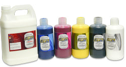 DTG V02 Inks: One Liter each W+CMYK, One Gallon Dark WhitePre