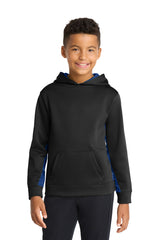 Sport-Tek ®  Youth Sport-Wick ®  CamoHex Fleece Colorblock Hooded Pullover.  YST239