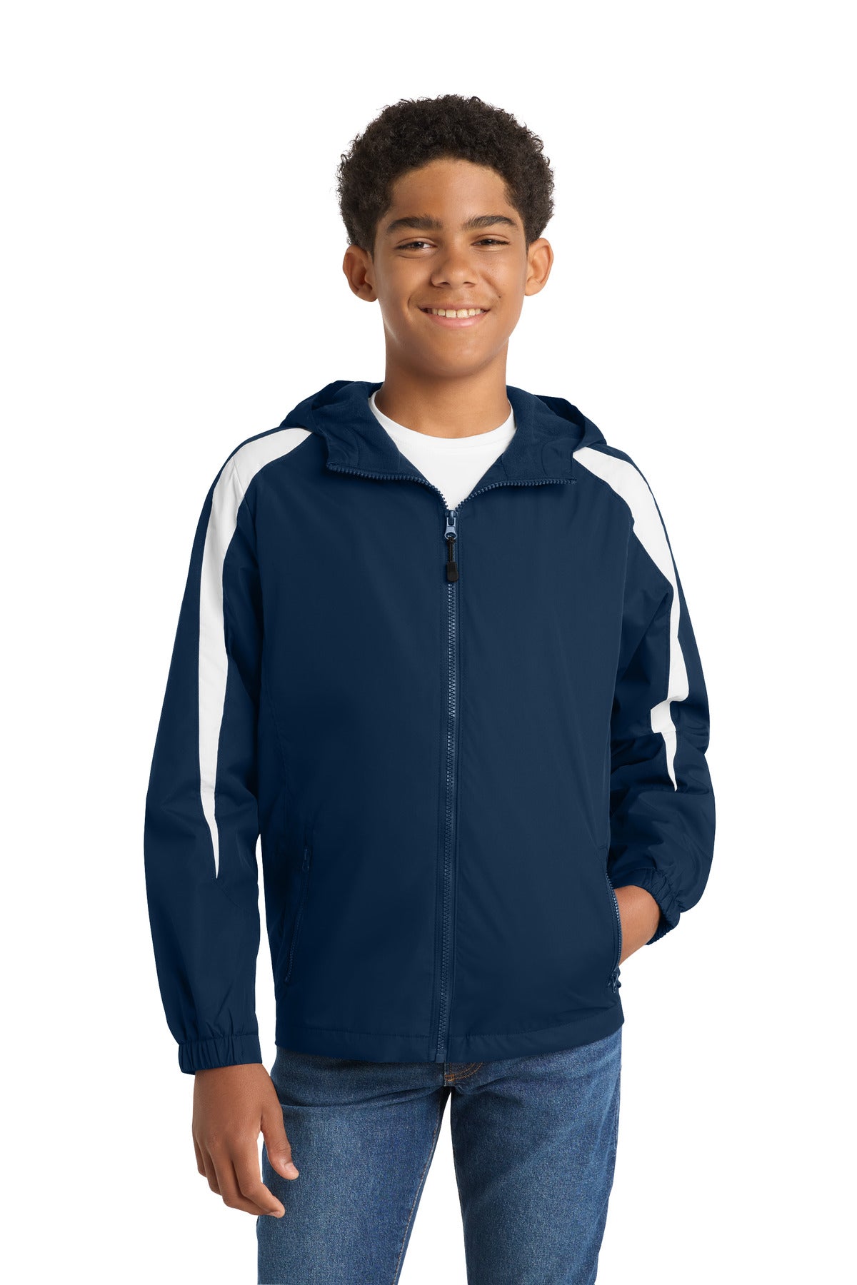 Sport-Tek ®  Youth Fleece-Lined Colorblock Jacket. YST81