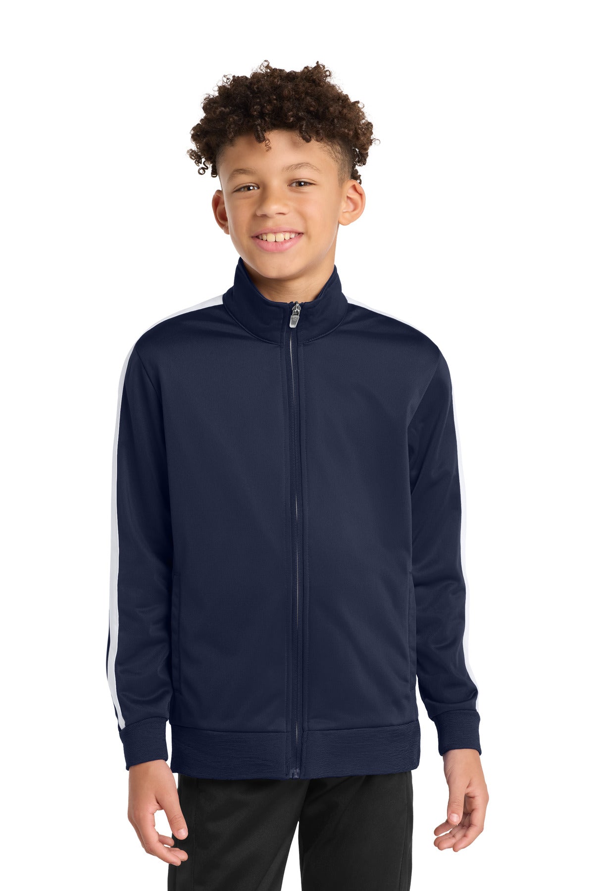Sport-Tek  ®  Youth Tricot Sleeve Stripe Track Jacket. YST94