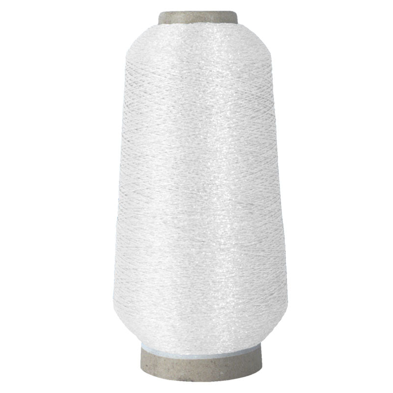 Metallic Chenille Yarn White 1000m