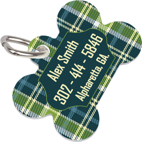 Pet Tag Dog Bone 2 Sided - 1.5" x 1"