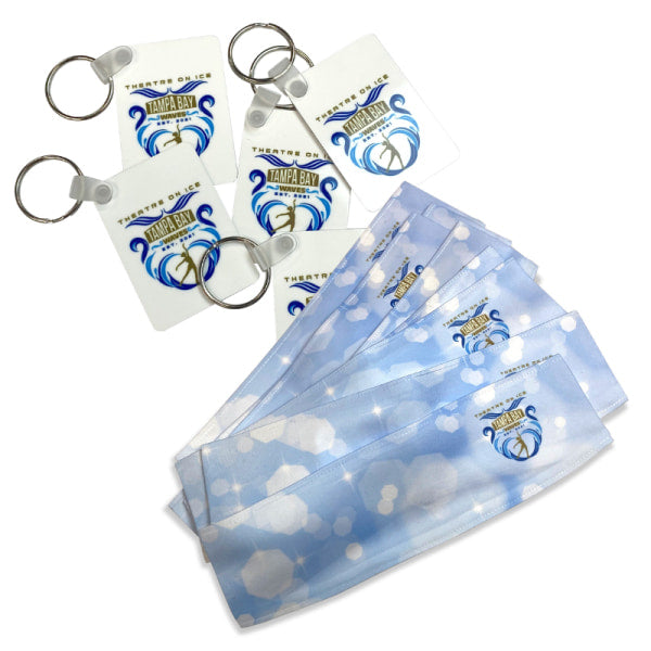 sublimated key fobs and headbands