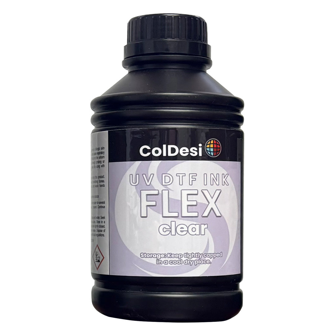 Clear UV Premium Textile Ink For 3D UV Flex and UVDTF 500ml