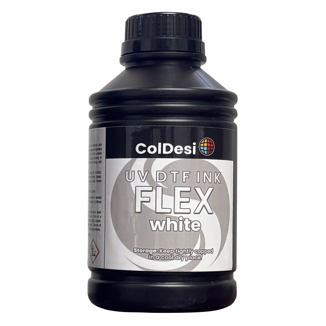 White UV Premium Textile Ink For 3D UV Flex and UVDTF 500ml
